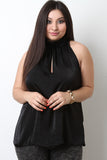 Satin Mock Neck Trapeze Top