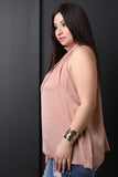 Satin Mock Neck Trapeze Top