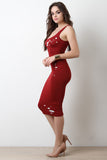 Distress Double Layer Midi Dress