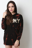 Hooded Army Bleach Sweater Dress