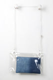 Denim Clear Envelope Clutch