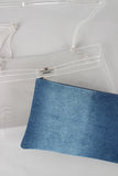 Denim Clear Envelope Clutch