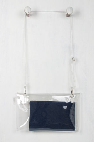 Denim Clear Envelope Clutch