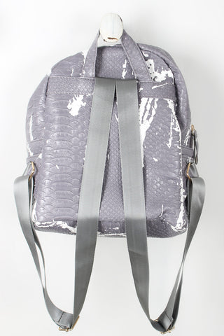 Faux Snakeskin Splattered Paint Mini Backpack