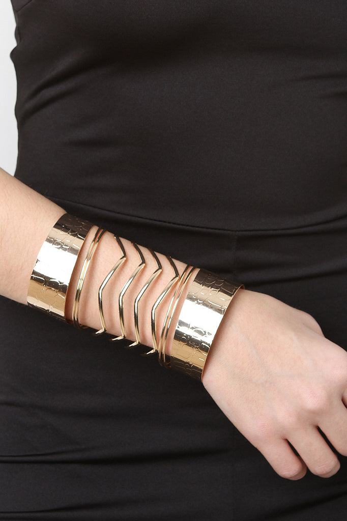 Chevron Pattern Cuff Bracelet