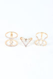 Rhinestone Pattern Ring Set