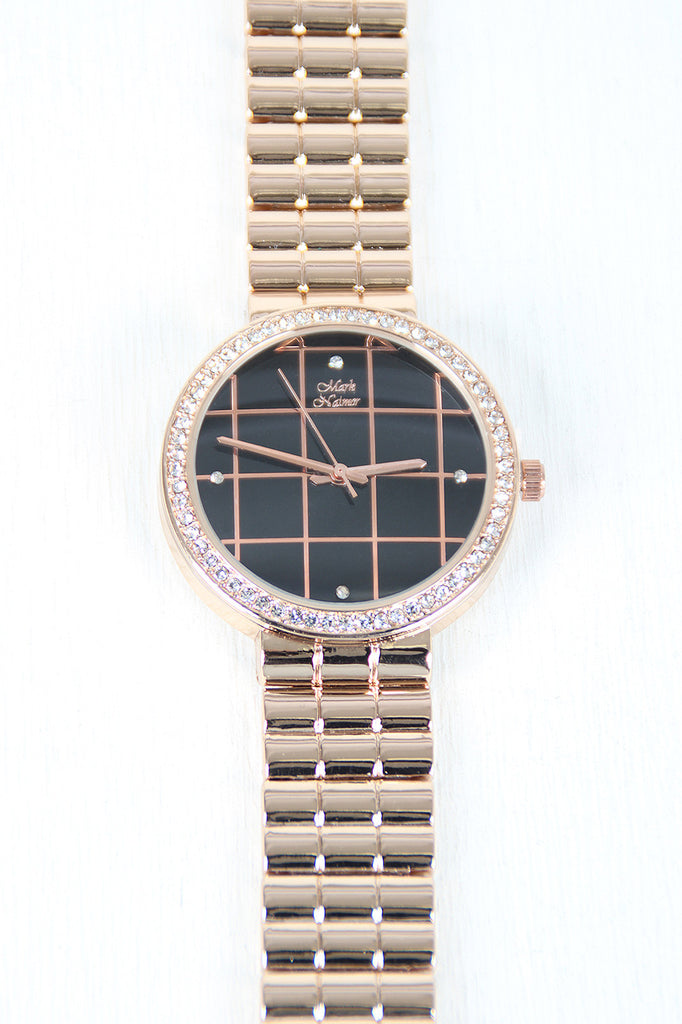 Square Pattern Rhinestone Watch