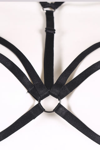 Double Triangle Caged Choker Bra Harness