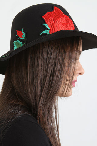 Oversized Rose Patch Floppy Hat