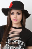 Oversized Rose Patch Floppy Hat