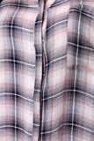 High Low Button Up Plaid Dress