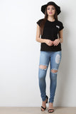 Casual Round Neck Babe Tee