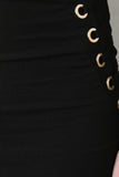 Side Eyelet Lattice Pencil Skirt