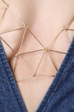 Geometric Triangle Caged Choker Bra Harness