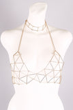 Geometric Triangle Caged Choker Bra Harness
