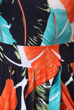 Tropical Leaf Romper Maxi Dress