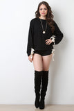 French Terry Knit Side Eyelet Tie Shorts