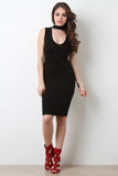 Choker Mock Neck Sleeveless Midi Dress