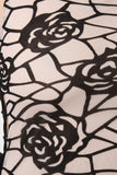 Mesh Floral Side Lace Up Midi Dress