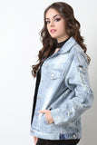 Distressed Washed Denim Jacket