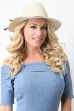 Stitched Straw Braided Trim Fedora