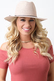 Stitched Straw Braided Trim Fedora