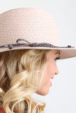 Stitched Straw Braided Trim Fedora
