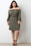 Tie Sleeves Off-The-Shoulder Dress