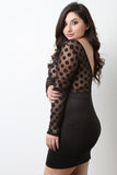 Semi-Sheer Polka Dot Mini Dress