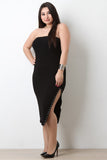 Side Slit Grommet Bodycon Tube Dress
