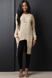 Square Hem High Low Sweater Top