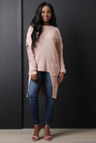 Square Hem High Low Sweater Top