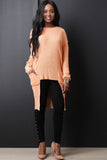 Square Hem High Low Sweater Top