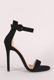 Liliana Nubuck Ankle Strap Open Toe Stiletto Heel
