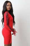 Grommet Corset Lace Up Mini Dress