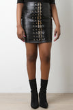 Vegan Leather Buckle Skirt