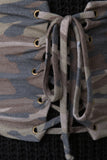 Terry Knit Camouflage Corset Lace Up Belt