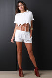 French Terry Distressed Short