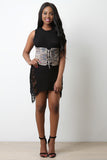 Sleeveless Shredded High Low Sweater Dress