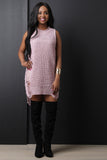 Sleeveless Shredded High Low Sweater Dress
