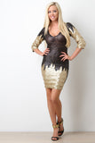 Sequin Mesh Scooped Neck Mini Dress