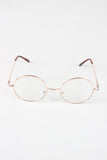 Circular Metal Framed Clear Lens Sunglasses