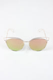 Open Wire Framed Mirror Lens Sunglasses