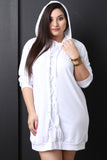 Lace-Up Hoodie Sweater Dress