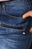 Distressed Pocket Zipper Skinny Jeans