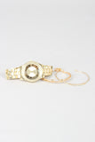 Rhinestone Accent Watch and Bracelet Set