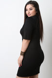 Semi-Sheer Mesh Inset Mini Dress