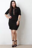 Semi-Sheer Mesh Inset Mini Dress