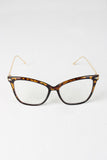 Clear Lense Slight Cat Eye Sunglasses