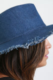 Frayed Raw Edge Denim Fedora